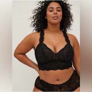 Torrid lace bralette bandeau black size 3